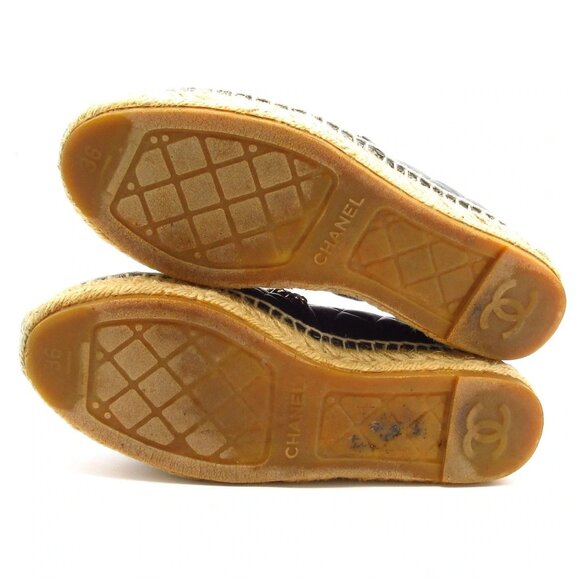 Authentic CHANEL Black Lambskin Women's Shoes Gold hardware br829-112025 - Picture 8 of 11